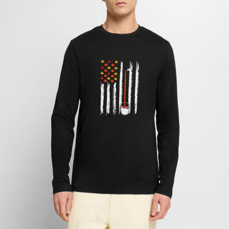 Flag Tapping Maple Tree Maple Leaf Men's Premium Organic Long Sleeve Shirt