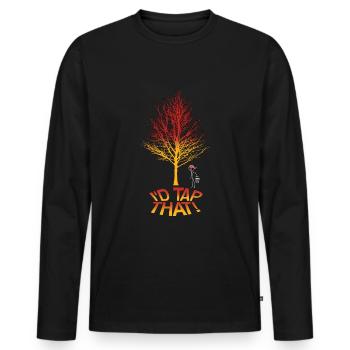 Je taperais sur ce sirop d’érable drôle d’érable - T-shirt manches longues Premium bio Homme - noir - Devant - Nico (187cm)