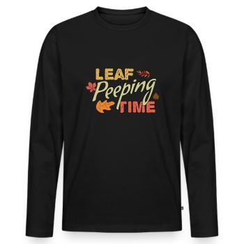 Leaf Peeping Time Foliage Leaf Peeping - Men's Premium Organic Long Sleeve Shirt - black - Front - Nico (187cm)