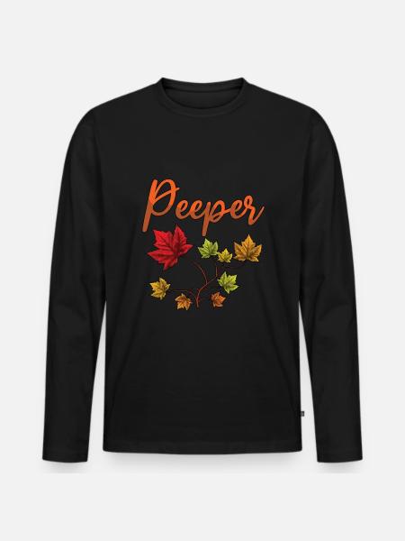 Peeper Foliage Leaf Peeping - Men's Premium Organic Long Sleeve Shirt - black