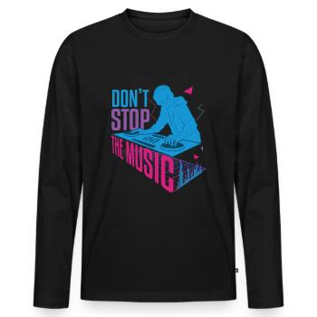 Don't Stop The Music DJ Hard Techno Dark Tekno - Men's Premium Organic Long Sleeve Shirt - black - Front - Nico (187cm)