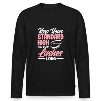 Hautpflege Kosmetikerin Kosmetik - Männer Premium Bio Langarmshirt - Schwarz - Vorne - Nico (187cm)