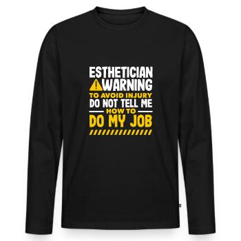 Hautpflege Kosmetikerin Kosmetik - Männer Premium Bio Langarmshirt - Schwarz - Vorne - Nico (187cm)