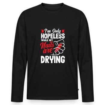 Hautpflege Kosmetikerin Kosmetik - Männer Premium Bio Langarmshirt - Schwarz - Vorne - Nico (187cm)