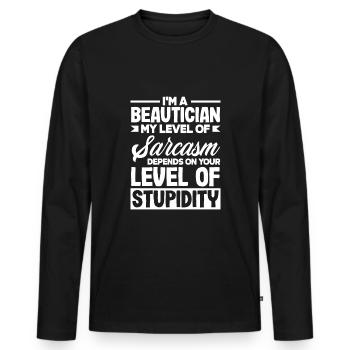 Hautpflege Kosmetikerin Kosmetik - Männer Premium Bio Langarmshirt - Schwarz - Vorne - Nico (187cm)