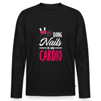 Hautpflege Kosmetikerin Kosmetik - Männer Premium Bio Langarmshirt - Schwarz - Vorne - Nico (187cm)