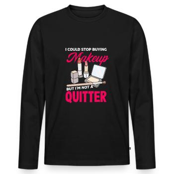 Hautpflege Kosmetikerin Kosmetik - Männer Premium Bio Langarmshirt - Schwarz - Vorne - Nico (187cm)