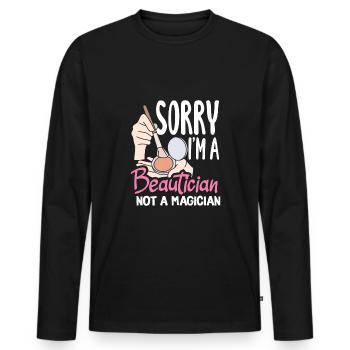 Hautpflege Kosmetikerin Kosmetik - Männer Premium Bio Langarmshirt - Schwarz - Vorne - Nico (187cm)