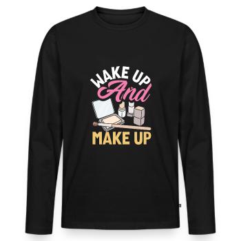 Hautpflege Kosmetikerin Kosmetik - Männer Premium Bio Langarmshirt - Schwarz - Vorne - Nico (187cm)