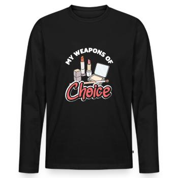 Hautpflege Kosmetikerin Kosmetik - Männer Premium Bio Langarmshirt - Schwarz - Vorne - Nico (187cm)