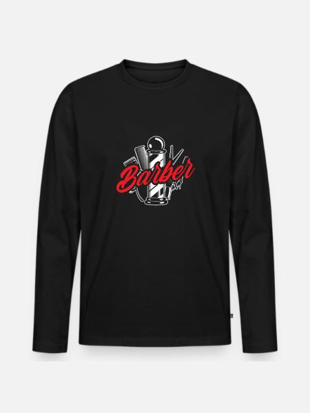 Barber Homme Coiffeur Coiffeur - T-shirt manches longues Premium bio Homme - noir