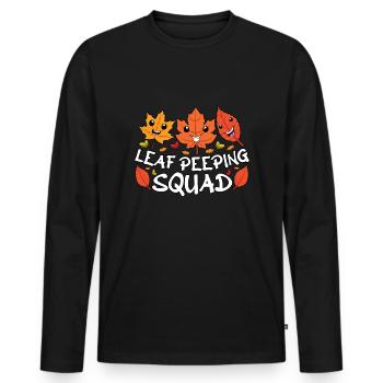 Leaf Peeping Squad Foliage Leaf Peeper - Men's Premium Organic Long Sleeve Shirt - black - Front - Nico (187cm)