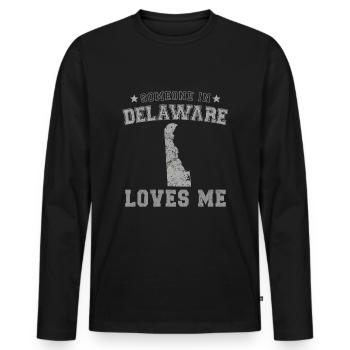 Jemand in Delaware liebt mich Grunge - Männer Premium Bio Langarmshirt - Schwarz - Vorne - Nico (187cm)
