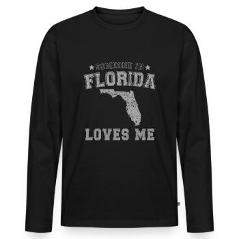 Someone In Florida Loves Me Grunge - Men's Premium Organic Long Sleeve Shirt - black - Front - Nico (187cm)