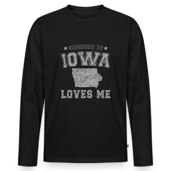 Jemand in Iowa liebt mich Grunge - Männer Premium Bio Langarmshirt - Schwarz - Vorne - Nico (187cm)