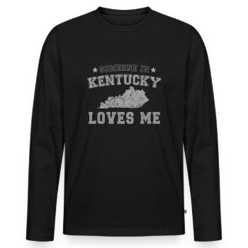 Quelqu’un dans le Kentucky m’aime Grunge - T-shirt manches longues Premium bio Homme - noir - Devant - Nico (187cm)