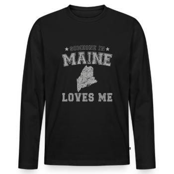 Quelqu’un dans le Maine m’aime Grunge - T-shirt manches longues Premium bio Homme - noir - Devant - Nico (187cm)