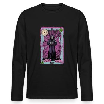 Death Kawaii Occult Satanic Pastel Gothic - Men's Premium Organic Long Sleeve Shirt - black - Front - Nico (187cm)