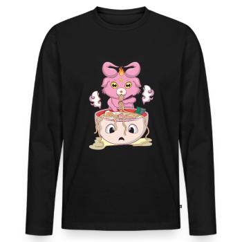 Baphomet Kawaii Occult Satanic Pastel Gothic - Men's Premium Organic Long Sleeve Shirt - black - Front - Nico (187cm)