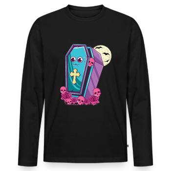 Sarg Sarg Kawaii Okkult Satanisch Pastell Gothic - Männer Premium Bio Langarmshirt - Schwarz - Vorne - Nico (187cm)