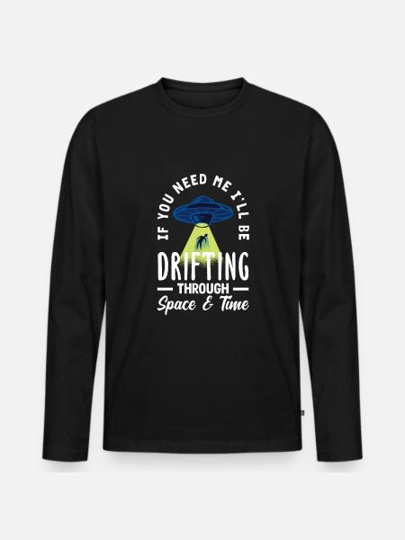 Funny Alien Alien Gift - Men's Premium Organic Long Sleeve Shirt - black