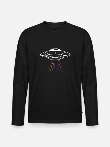Funny Alien Alien Gift - Men's Premium Organic Long Sleeve Shirt - black