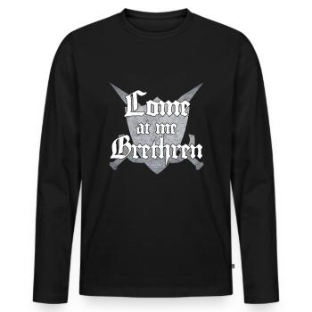 Venez à moi Frères Joute Ren Faire - T-shirt manches longues Premium bio Homme - noir - Devant - Nico (187cm)