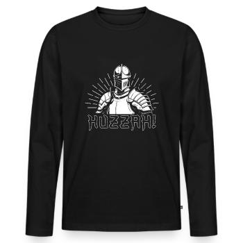 Drôle Huzzah Jousting Ren Faire - T-shirt manches longues Premium bio Homme - noir - Devant - Nico (187cm)