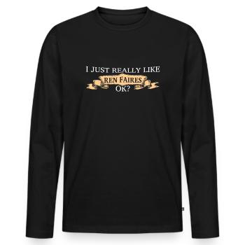J’aime vraiment les joutes amusantes - T-shirt manches longues Premium bio Homme - noir - Devant - Nico (187cm)