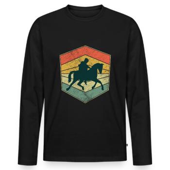 Joute rétro vintage Ren Faire - T-shirt manches longues Premium bio Homme - noir - Devant - Nico (187cm)