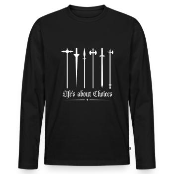 La vie est une question de choix Joute Ren Faire - T-shirt manches longues Premium bio Homme - noir - Devant - Nico (187cm)
