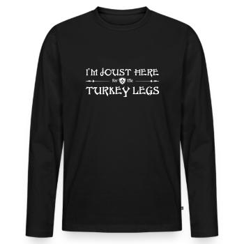Joute ici pour les cuisses de dinde Ren Faire Jousting - T-shirt manches longues Premium bio Homme - noir - Devant - Nico (187cm)