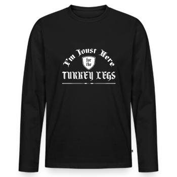 Joute ici pour les cuisses de dinde Ren Faire Jousting - T-shirt manches longues Premium bio Homme - noir - Devant - Nico (187cm)