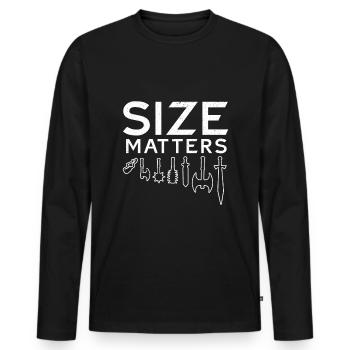 La taille compte Joute d’arme Ren Faire Drôle - T-shirt manches longues Premium bio Homme - noir - Devant - Nico (187cm)