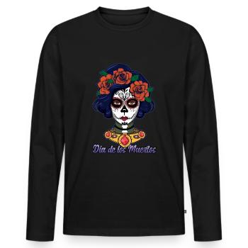 Dia De Los Muertos La Catrina - Männer Premium Bio Langarmshirt - Schwarz - Vorne - Nico (187cm)
