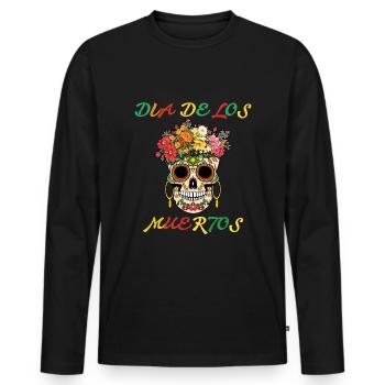 Dia Los Muertos Halloween-Party - Männer Premium Bio Langarmshirt - Schwarz - Vorne - Nico (187cm)