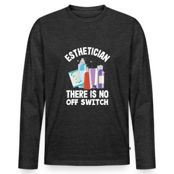 Skin Care Beautician Cosmetics - Men's Premium Organic Long Sleeve Shirt - heather anthracite - Front - Nico (187cm)