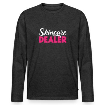 Skin Care Beautician Cosmetics - Men's Premium Organic Long Sleeve Shirt - heather anthracite - Front - Nico (187cm)
