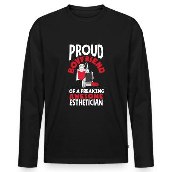 Hautpflege Kosmetikerin Kosmetik - Männer Premium Bio Langarmshirt - Schwarz - Vorne - Nico (187cm)