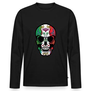 Flagge Mexiko Muertos Tag Der Toten Halloween - Männer Premium Bio Langarmshirt - Schwarz - Vorne - Nico (187cm)