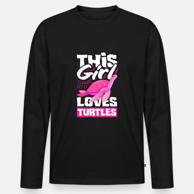 Turtle Sea Turtle Gift - Men's Premium Organic Long Sleeve Shirt - black
