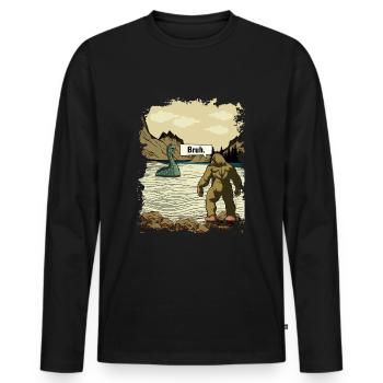 Bigfoot und Nessie Loch Ness Cryptid - Männer Premium Bio Langarmshirt - Schwarz - Vorne - Nico (187cm)