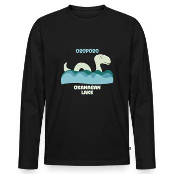 Ogopogo Lac Okanagan Monstre Cryptide - T-shirt manches longues Premium bio Homme - noir - Devant - Nico (187cm)