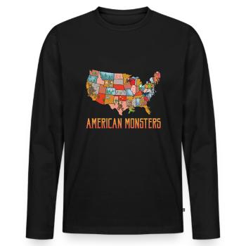 American Monsters Cryptid Monsters Myth Creatures - Men's Premium Organic Long Sleeve Shirt - black - Front - Nico (187cm)