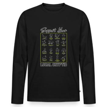 Support Your Local Cryptid Monsters American - Men's Premium Organic Long Sleeve Shirt - black - Front - Nico (187cm)