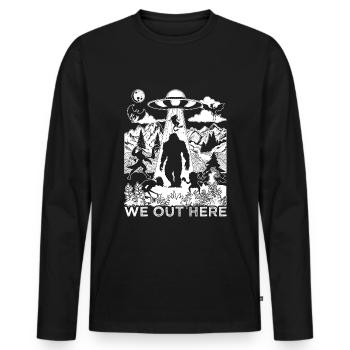We Out Here Folk Creatures Monster America - Men's Premium Organic Long Sleeve Shirt - black - Front - Nico (187cm)