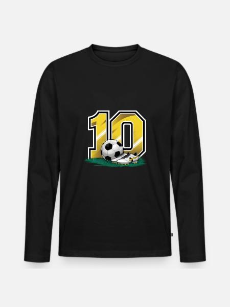 10th Birthday 10 Years Soccer Soccer Player - Men's Premium Organic Long Sleeve Shirt - black