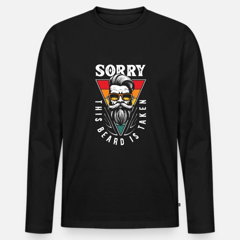 Bartpflege Bart Liebhaber Männer Bart - Männer Premium Bio Langarmshirt - Schwarz