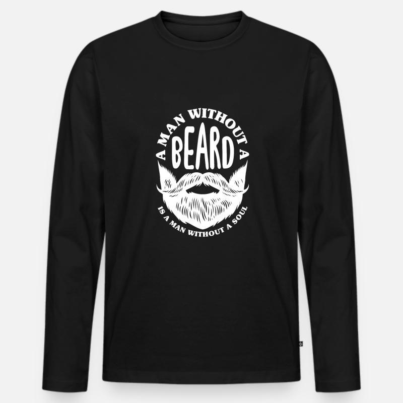 Bartpflege Bart Liebhaber Männer Bart - Männer Premium Bio Langarmshirt - Schwarz