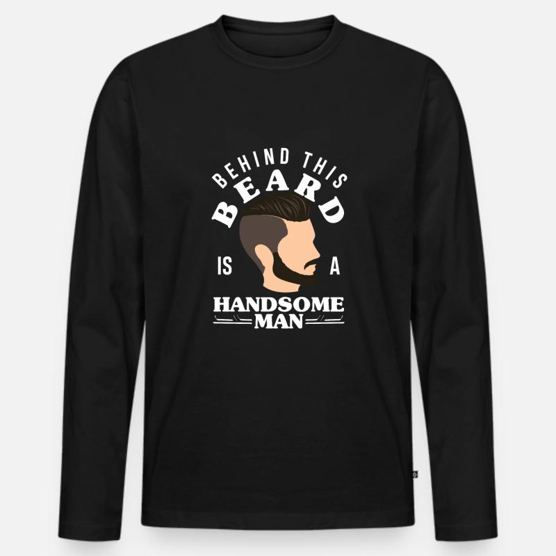 Bartpflege Bart Liebhaber Männer Bart - Männer Premium Bio Langarmshirt - Schwarz